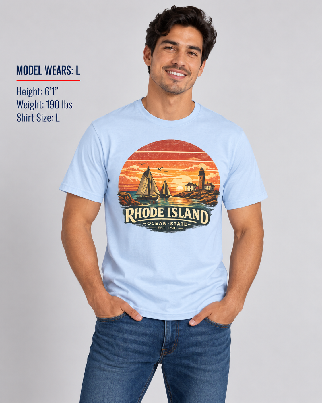Rhode Island Coastal Sunset Unisex Softstyle T Shirt State Pride Graphic Tee Collections FS03
