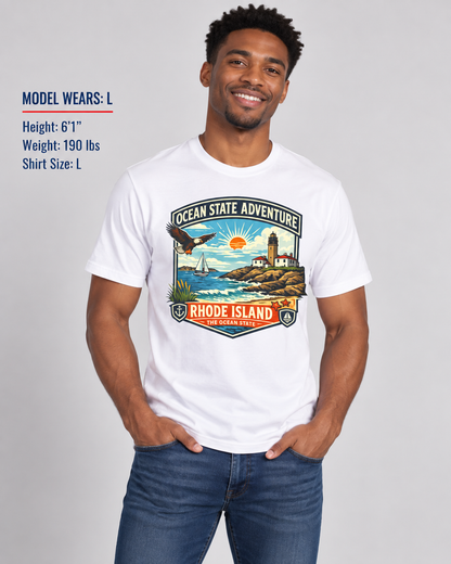 Rhode Island Ocean State Adventure Unisex Softstyle T Shirt State Pride Graphic Tee Collections FS03