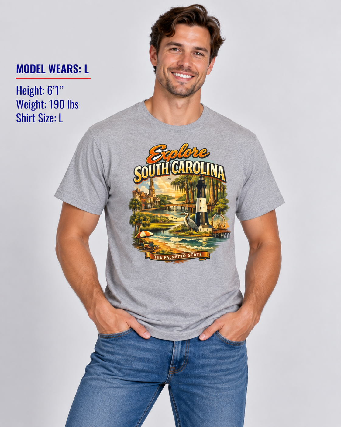 Explore South Carolina Unisex Softstyle T Shirt State Pride Graphic Tee Collections FS03