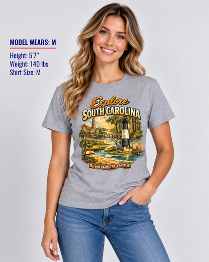 Explore South Carolina Unisex Softstyle T Shirt State Pride Graphic Tee Collections FS03