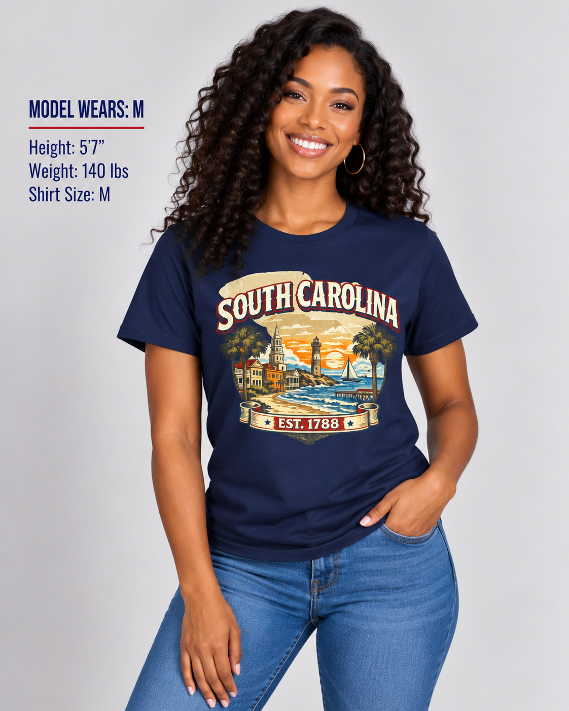 Vintage South Carolina Heritage Unisex Softstyle T Shirt State Pride Graphic Tee Collections FS03
