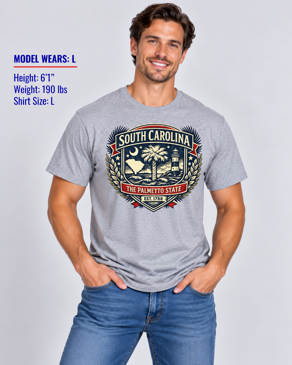 South Carolina Heritage Badge Unisex Softstyle T Shirt State Pride Graphic Tee Collections FS03