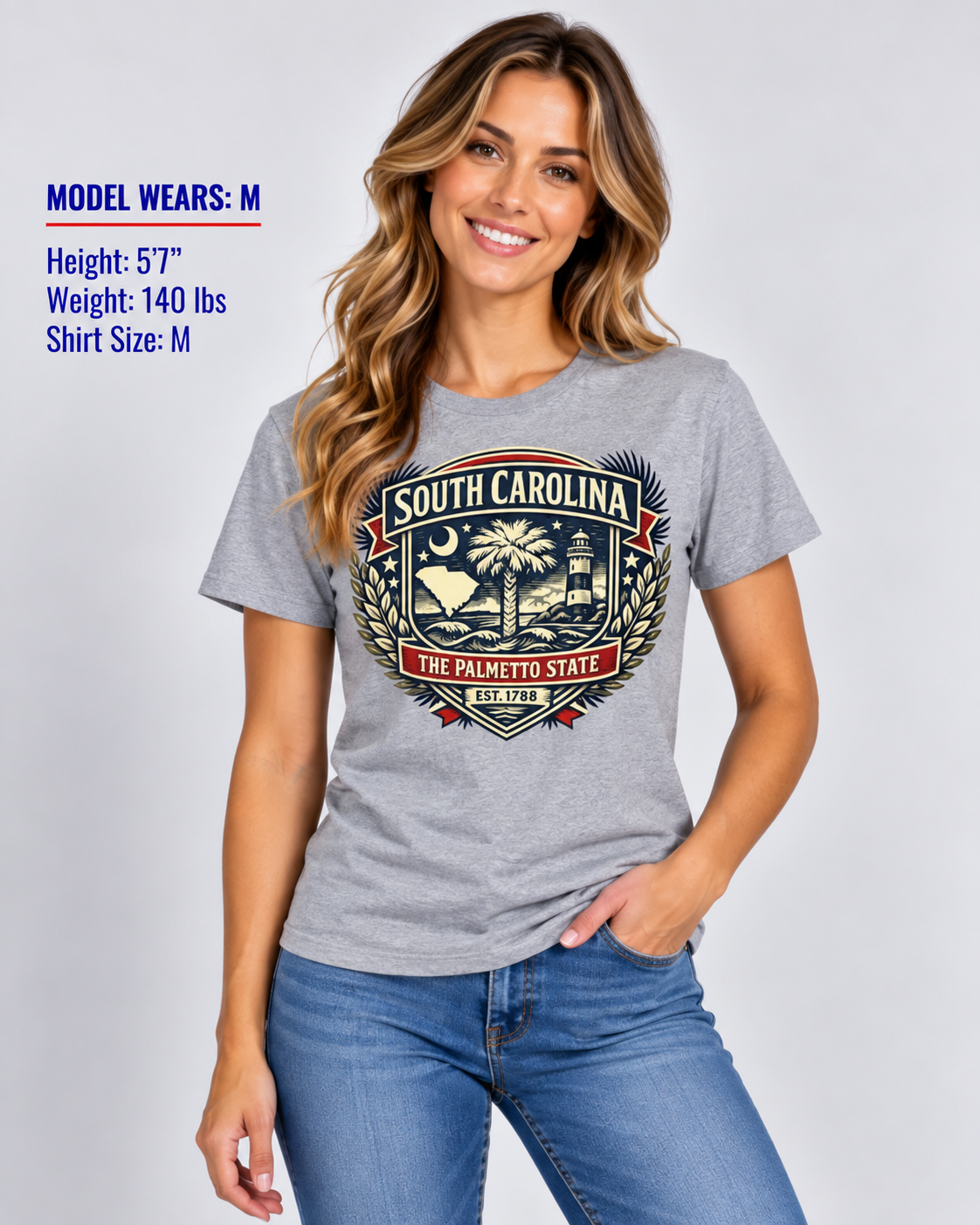 South Carolina Heritage Badge Unisex Softstyle T Shirt State Pride Graphic Tee Collections FS03
