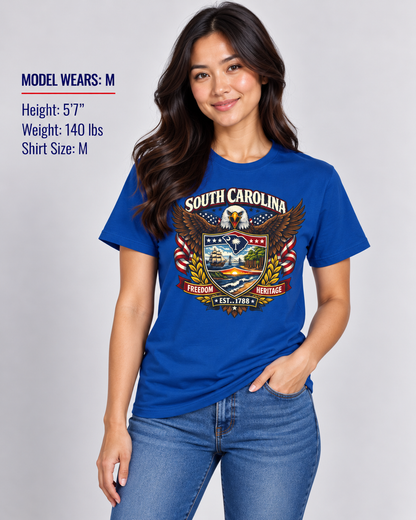 South Carolina Americana Eagle Unisex Softstyle T Shirt State Pride Graphic Tee Collections FS03