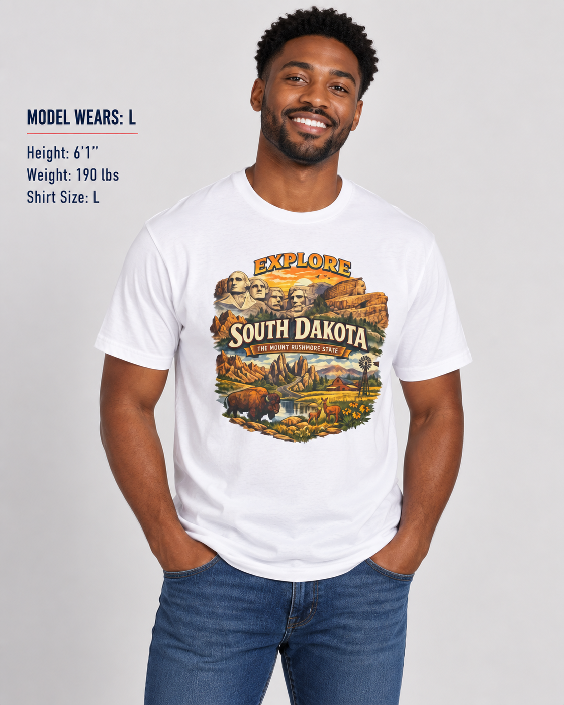 Explore South Dakota Unisex Softstyle T Shirt State Pride Graphic Tee Collections FS03