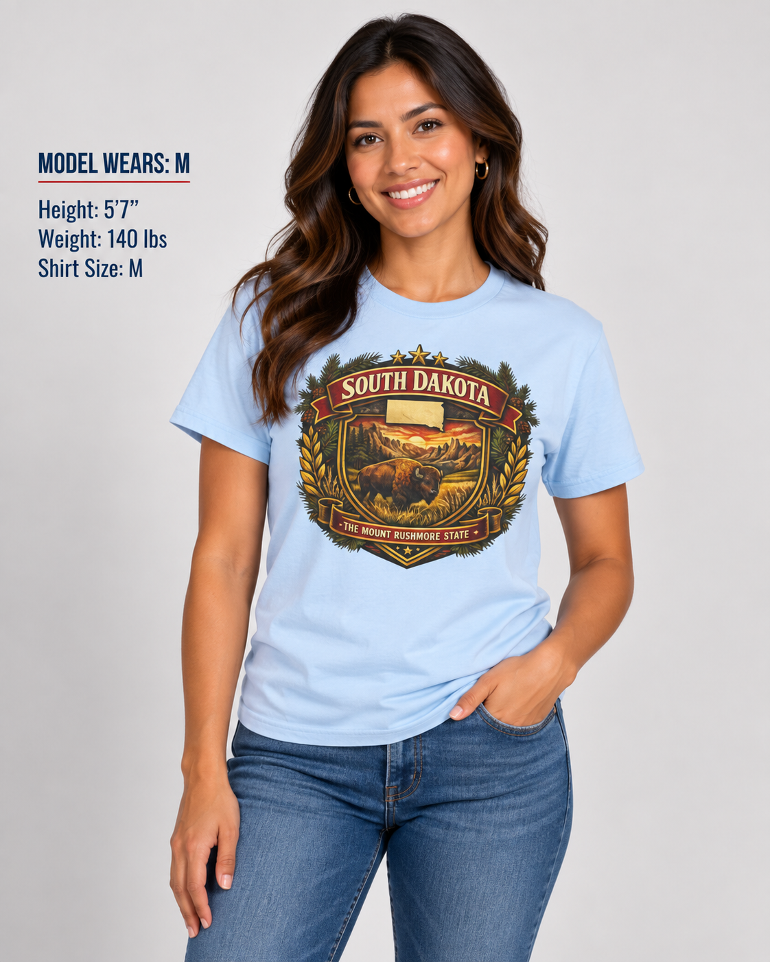South Dakota Heritage Badge Unisex Softstyle T Shirt State Pride Graphic Tee Collections FS03