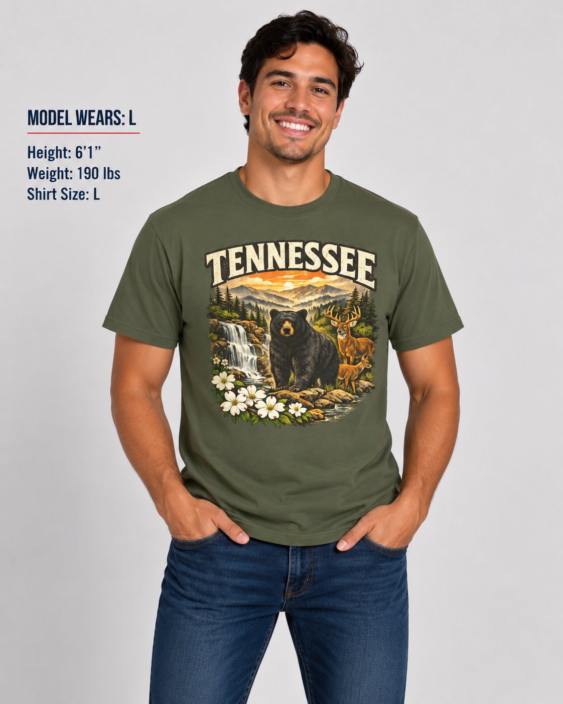 Tennessee Wildlife Unisex Softstyle T Shirt State Pride Graphic Tee Collections FS03