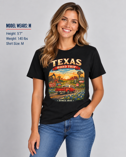 Texas Roadtrip Unisex Softstyle T Shirt State Pride Graphic Tee Collections FS03