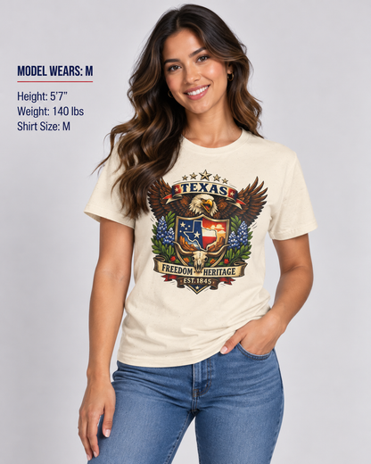 Texas American Eagle Design Unisex Softstyle T Shirt State Pride Graphic Tee Collections FS03