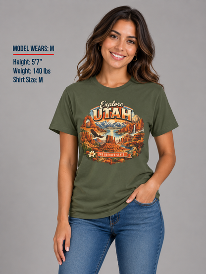 Explore Utah Unisex Softstyle T Shirt State Pride Graphic Tee Collections FS03