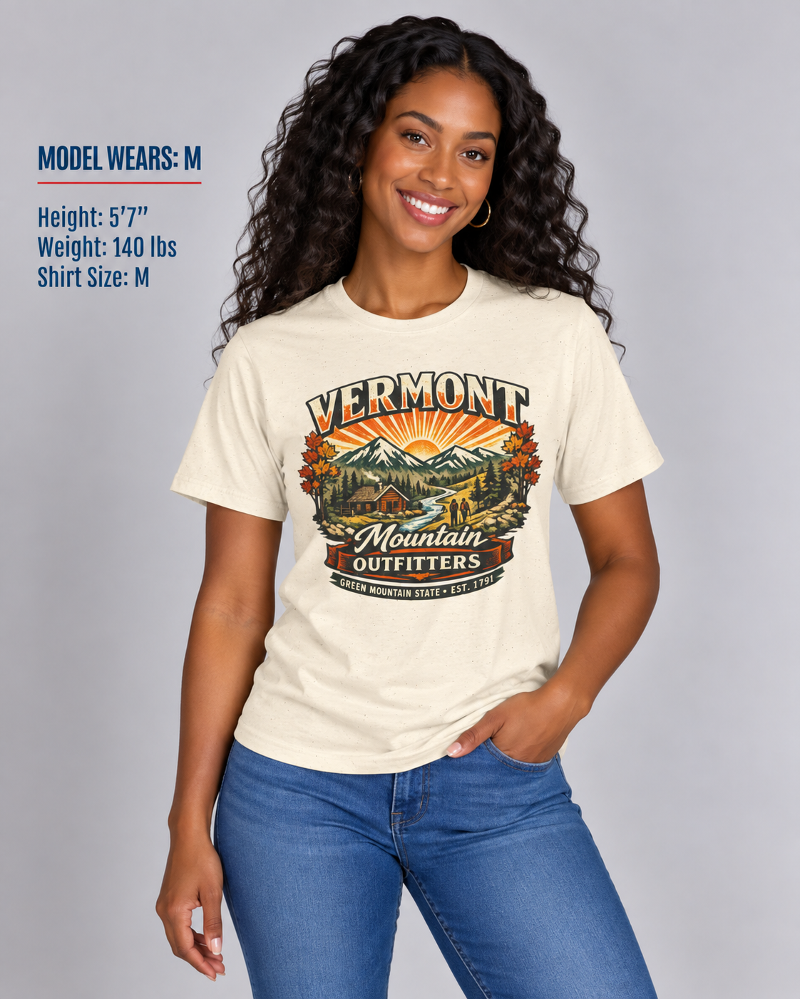 Vermont Mountain Outfitters Unisex Softstyle T Shirt State Pride Graphic Tee Collections FS03