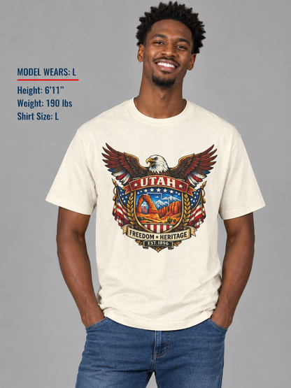 Utah Americana Eagle Unisex Softstyle T Shirt State Pride Graphic Tee Collections FS03
