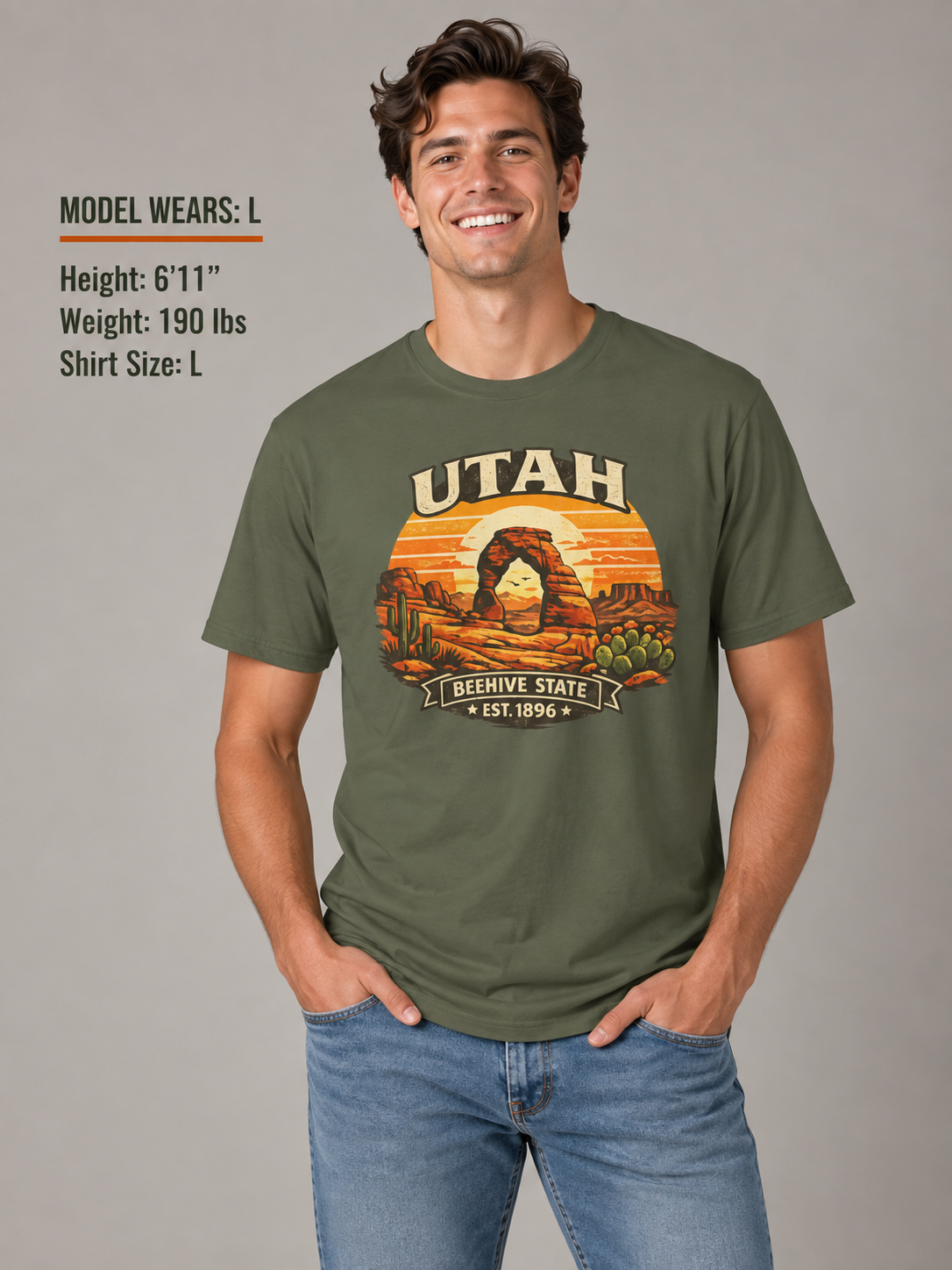 Utah Desert Sunset Unisex Softstyle T Shirt State Pride Graphic Tee Collections FS03