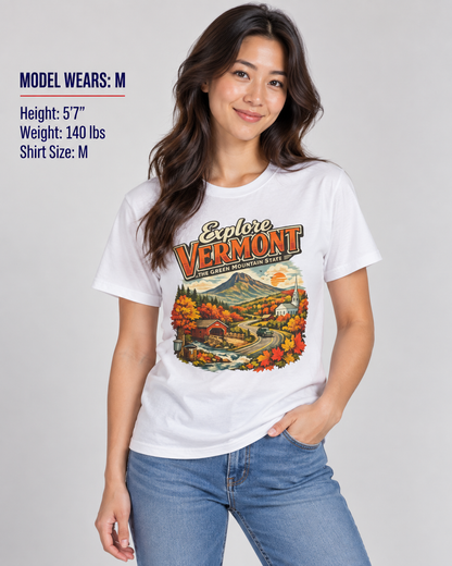 Explore Vermont Unisex Softstyle T Shirt State Pride Graphic Tee Collections FS03