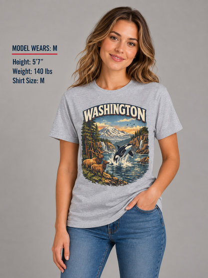 Washington Wildlife Unisex Softstyle T Shirt State Pride Graphic Tee Collections FS03