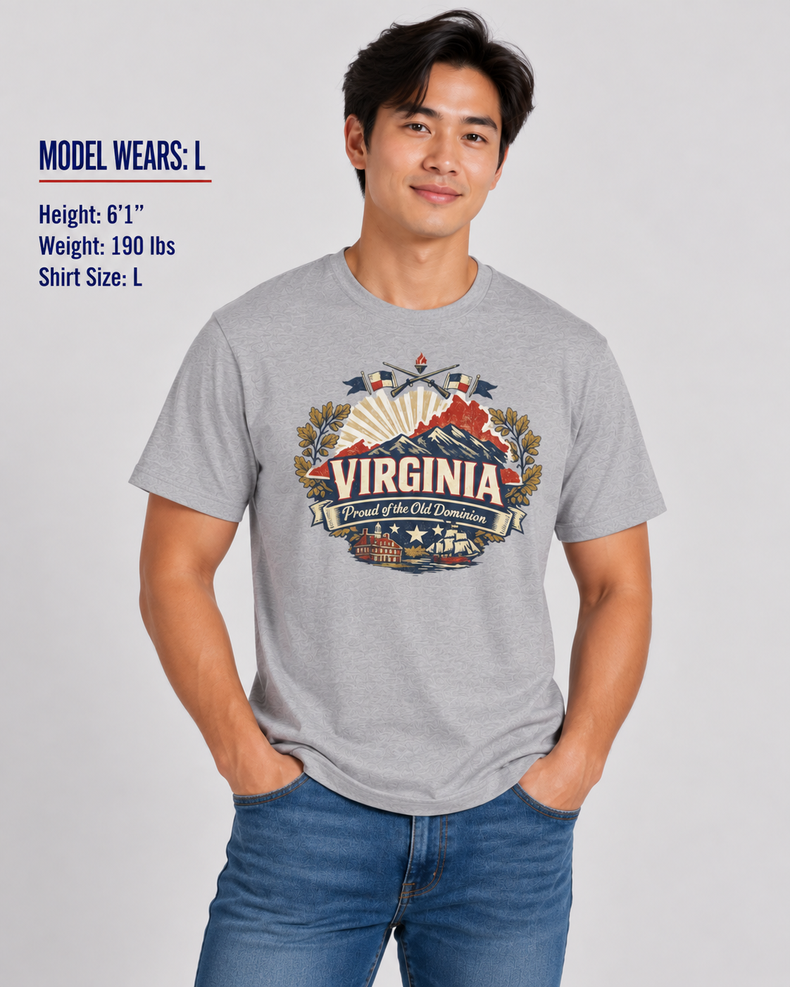 Virginia State Pride Unisex Softstyle T Shirt State Pride Graphic Tee Collections FS03