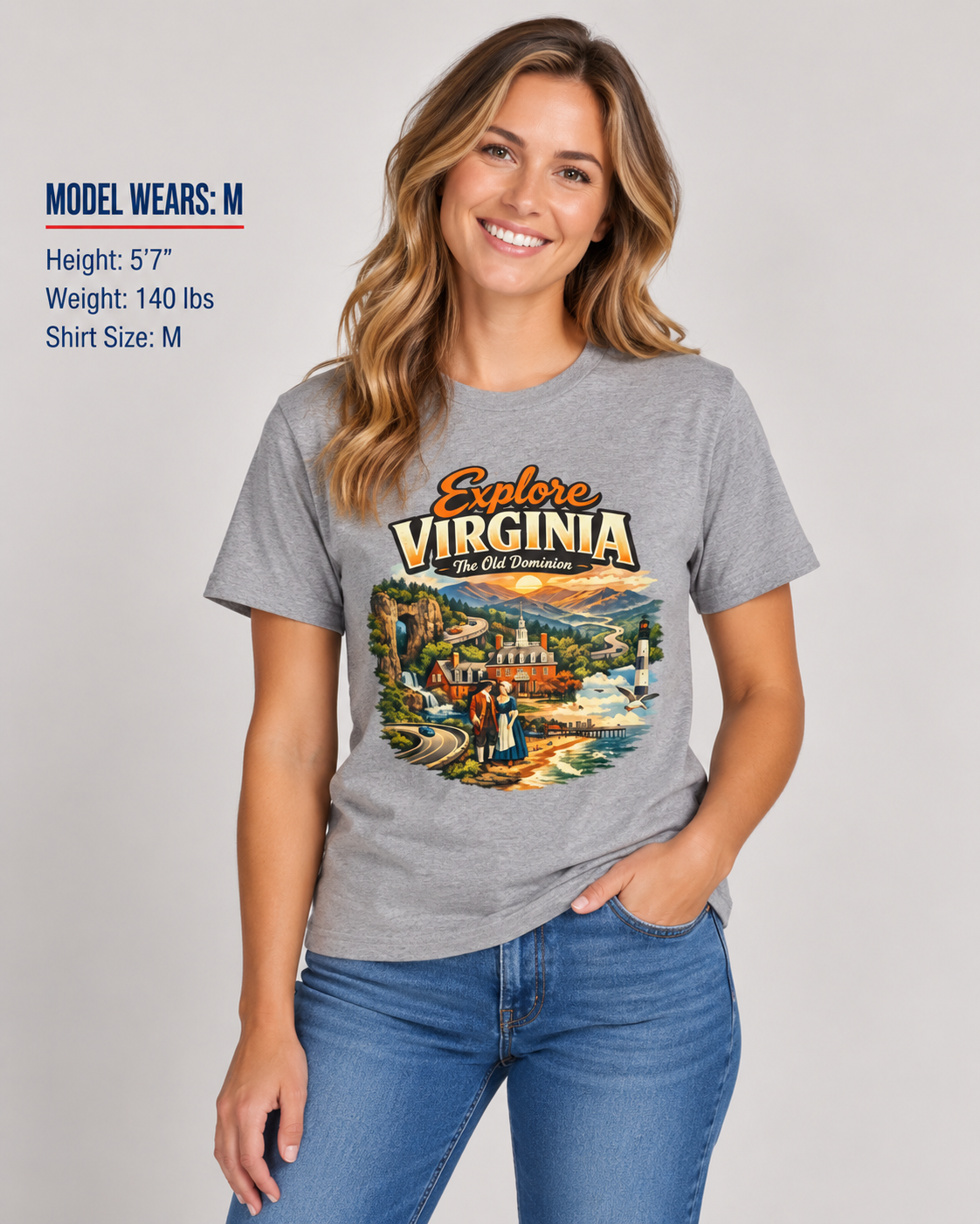 Explore Virginia Unisex Softstyle T Shirt State Pride Graphic Tee Collections FS03