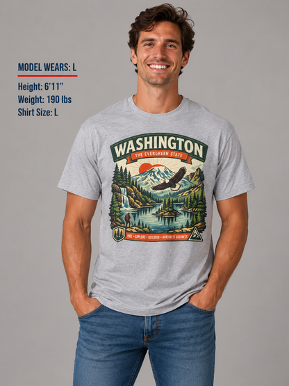 Washington Evergreen State Adventure Unisex Softstyle T Shirt State Pride Graphic Tee Collections FS03