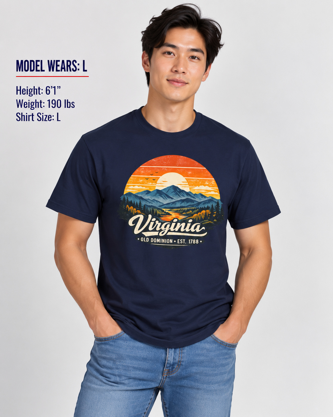 Virginia Mountain Sunset Unisex Softstyle T Shirt State Pride Graphic Tee Collections FS03