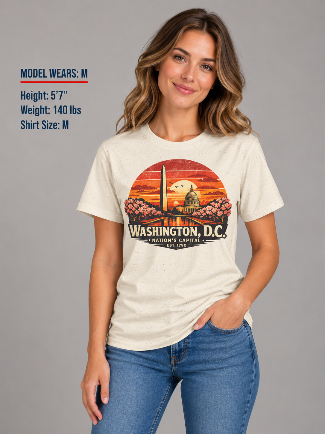 Washington D.C. Monument Sunset Unisex Softstyle T Shirt State Pride Graphic Tee Collections FS03