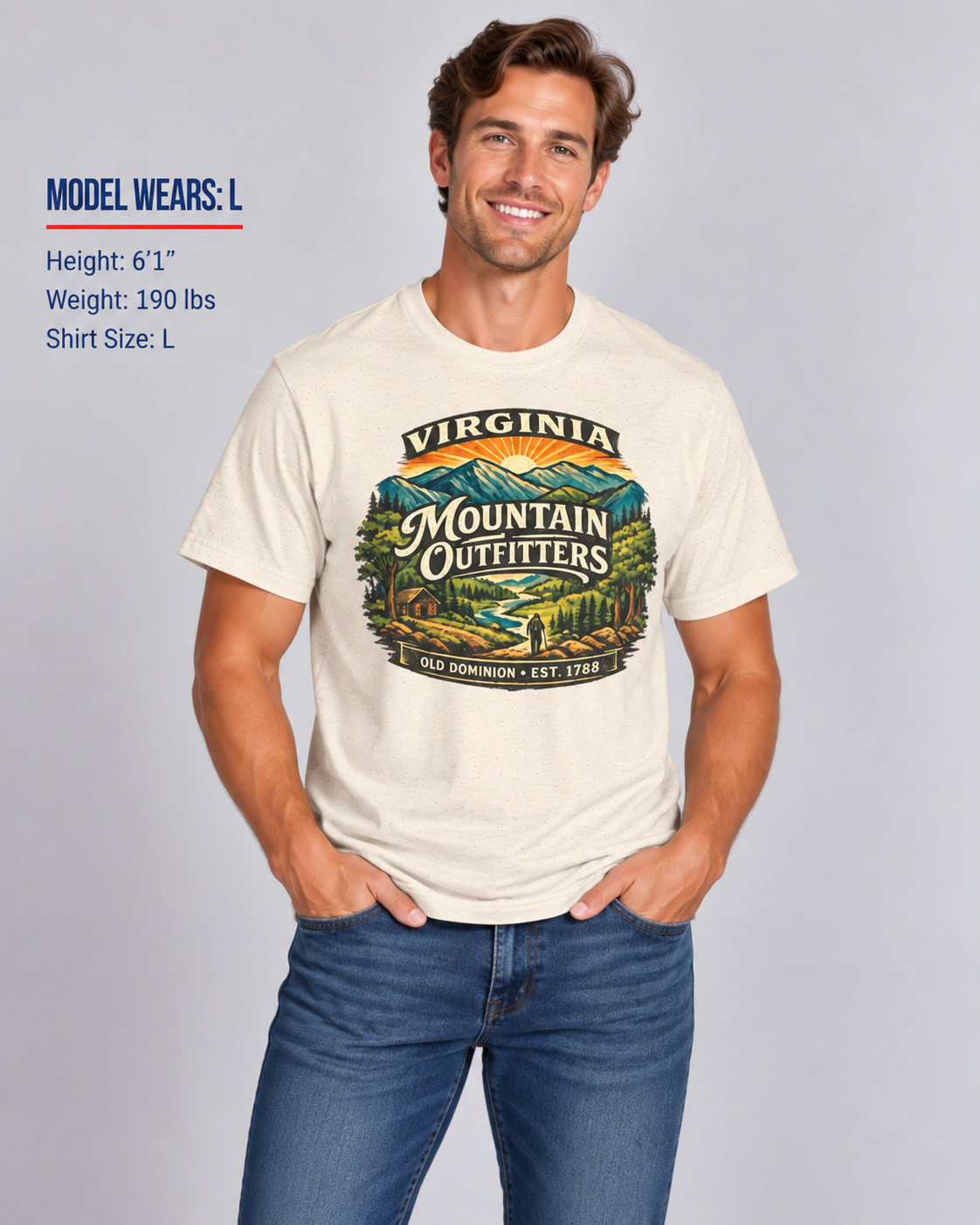 Virginia Mountain Outfitters Unisex Softstyle T Shirt State Pride Graphic Tee Collections FS03