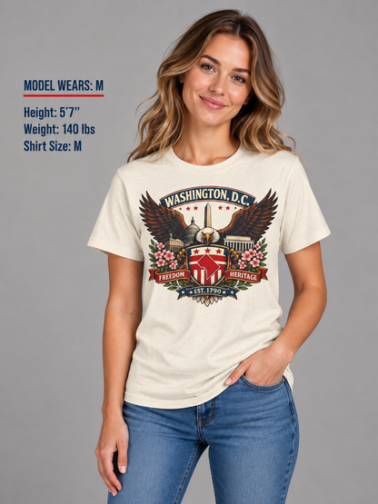 Washington D.C. Americana Eagle Unisex Softstyle T Shirt State Pride Graphic Tee Collections FS03