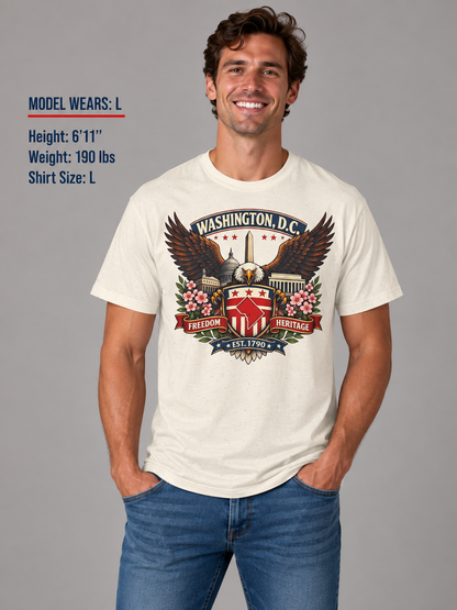Washington D.C. Americana Eagle Unisex Softstyle T Shirt State Pride Graphic Tee Collections FS03