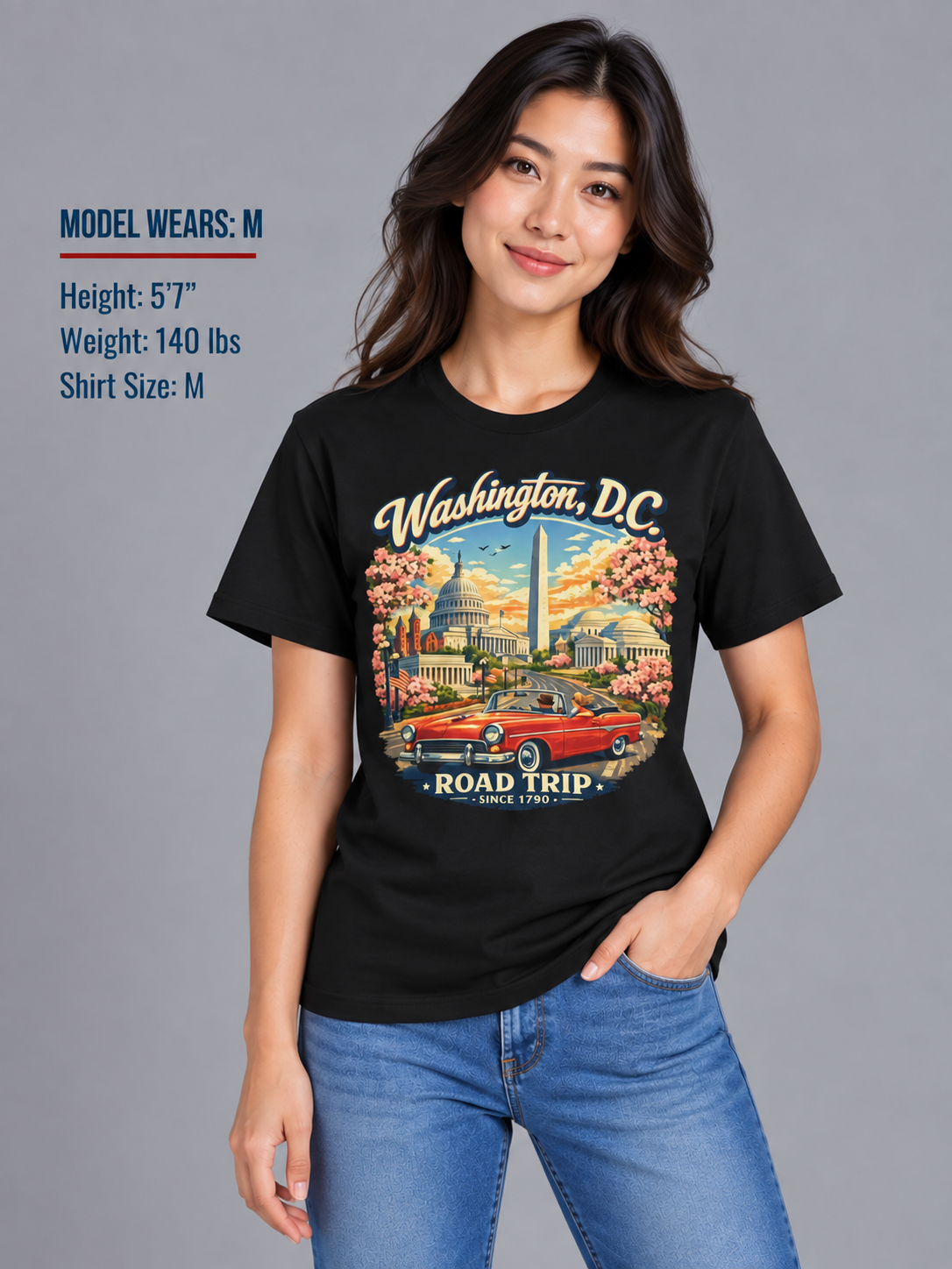 Washington D.C. Road Trip Unisex Softstyle T Shirt State Pride Graphic Tee Collections FS03