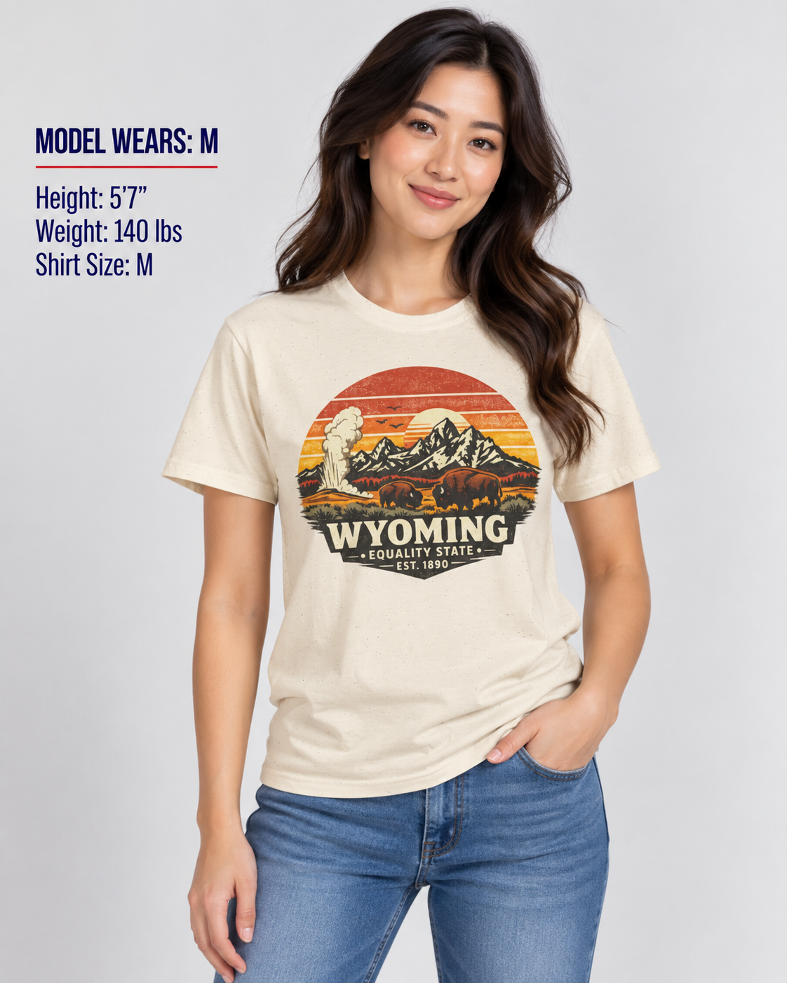 Wyoming Mountain Sunset Unisex Softstyle T Shirt State Pride Graphic Tee Collections FS03