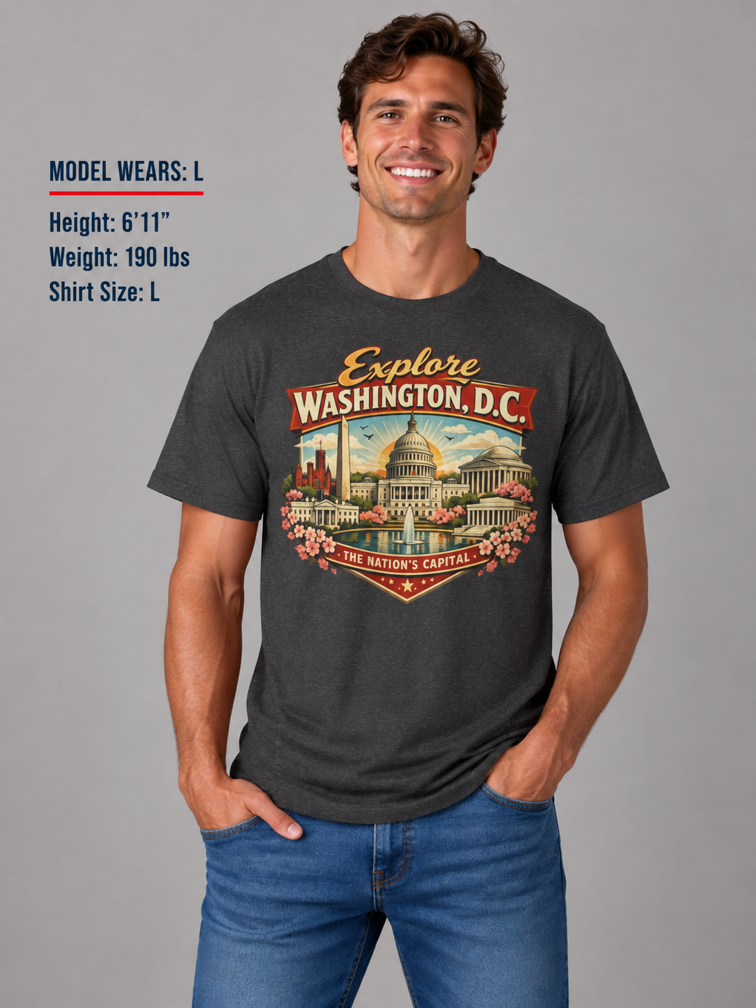 Explore Washington D.C. Unisex Softstyle T Shirt State Pride Graphic Tee Collections FS03