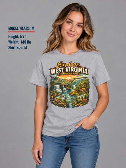 Explore West Virginia Unisex Softstyle T Shirt State Pride Graphic Tee Collections FS03