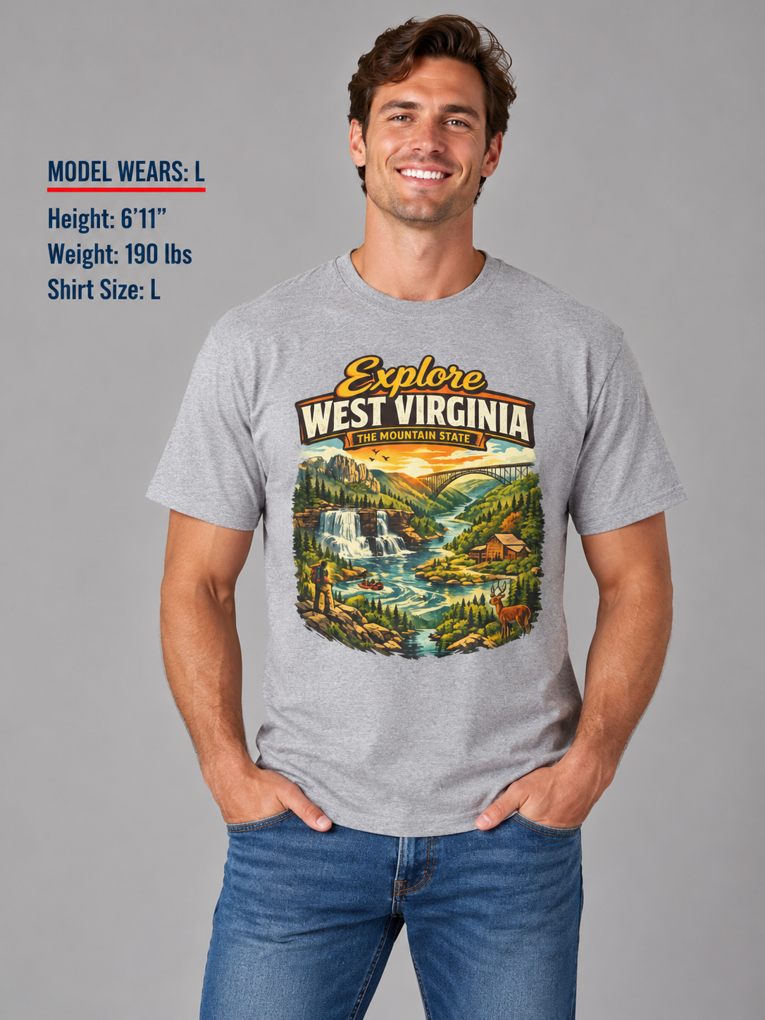 Explore West Virginia Unisex Softstyle T Shirt State Pride Graphic Tee Collections FS03