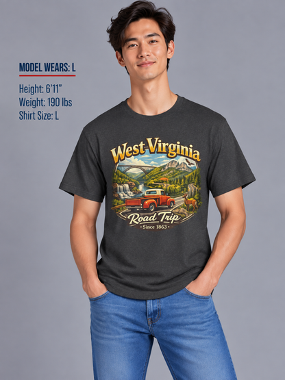 West Virginia Road Trip Unisex Softstyle T Shirt State Pride Graphic Tee Collections FS03