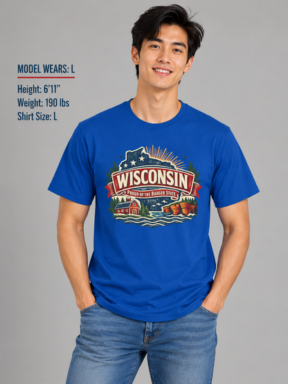 Wisconsin State Pride Unisex Softstyle T Shirt State Pride Graphic Tee Collections FS03