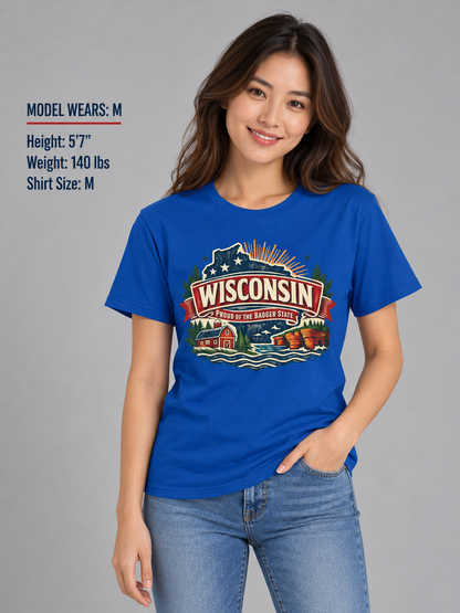Wisconsin State Pride Unisex Softstyle T Shirt State Pride Graphic Tee Collections FS03