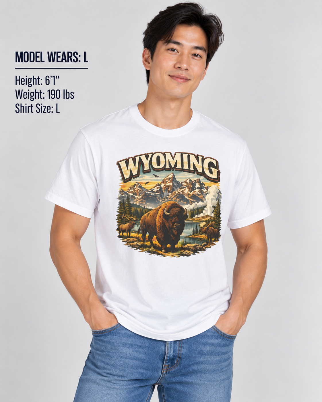 Wyoming Wilderness Unisex Softstyle T Shirt State Pride Graphic Tee Collections FS03