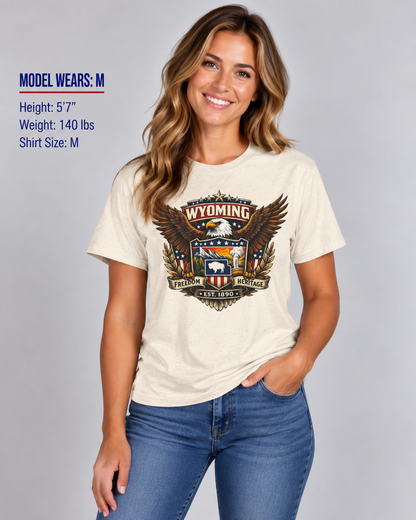 Wyoming Americana Eagle Unisex Softstyle T Shirt State Pride Graphic Tee Collections FS03