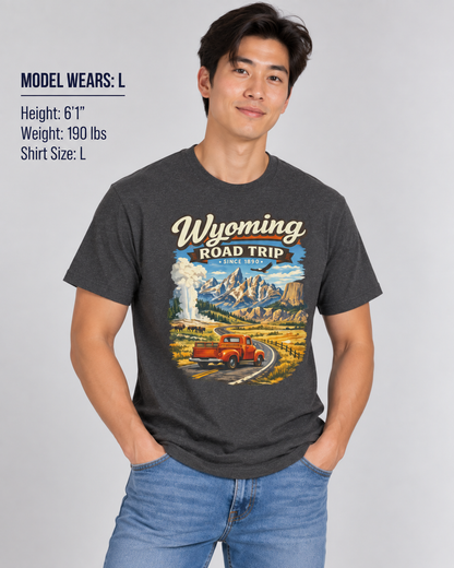 Wyoming Road Trip Unisex Softstyle T Shirt State Pride Graphic Tee Collections FS03
