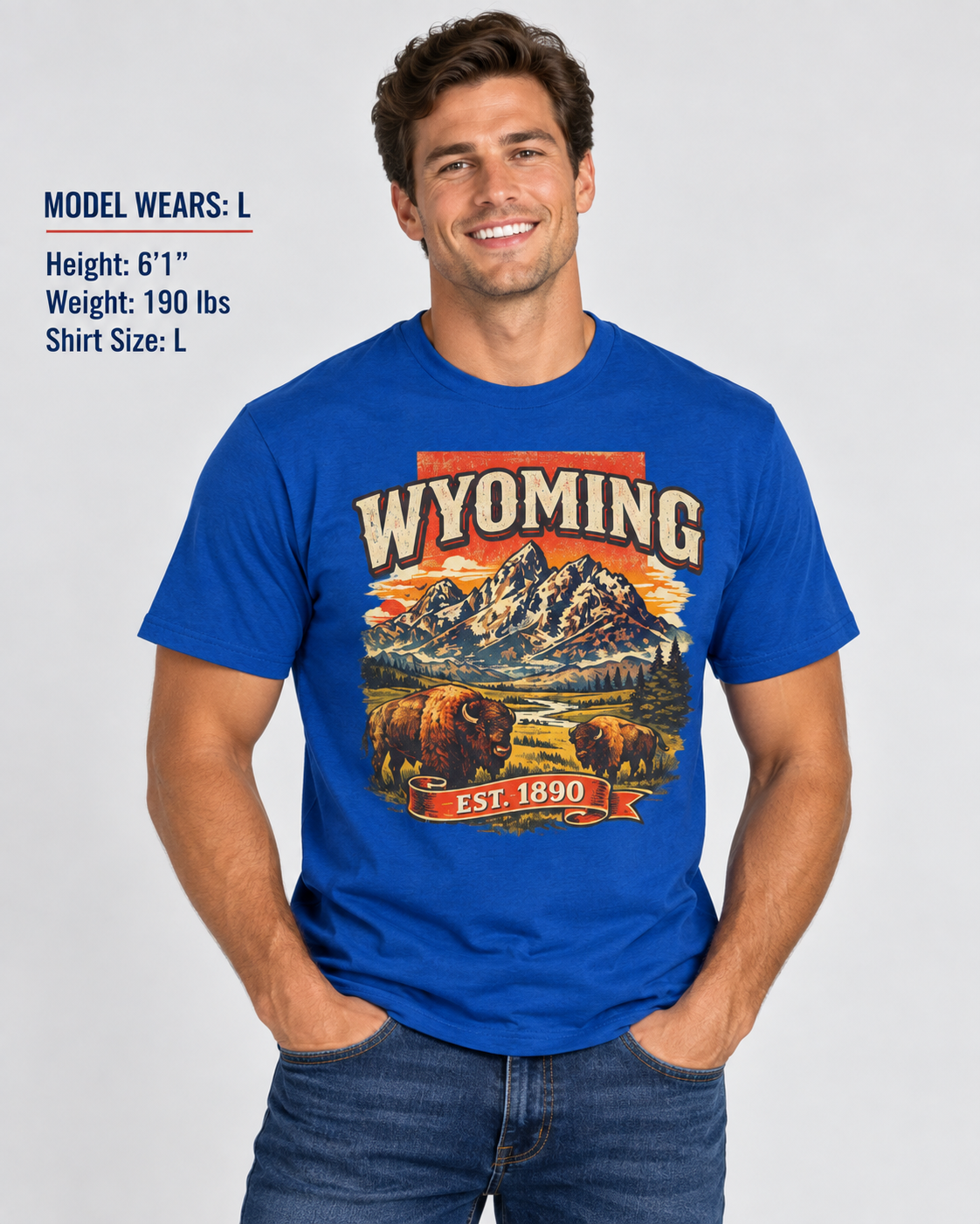 Vintage Wyoming Heritage Unisex Softstyle T Shirt State Pride Graphic Tee Collections FS03