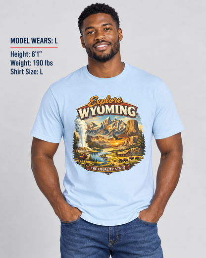 Explore Wyoming Unisex Softstyle T Shirt State Pride Graphic Tee Collections FS03