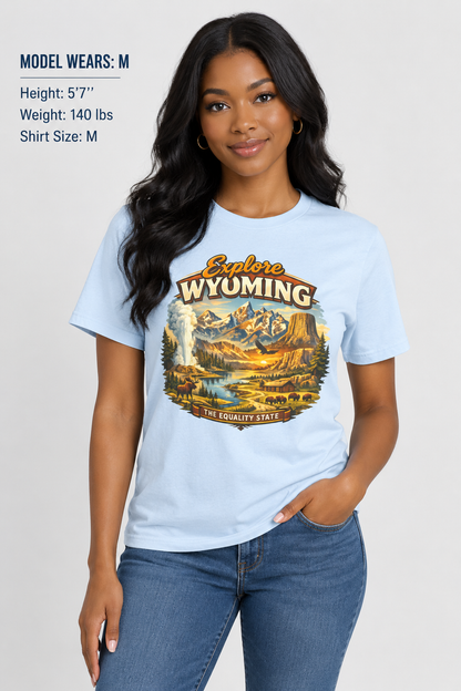 Explore Wyoming Unisex Softstyle T Shirt State Pride Graphic Tee Collections FS03