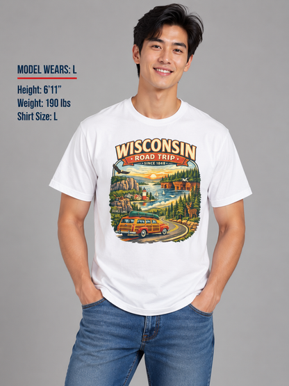 Wisconsin Road Trip Unisex Softstyle T Shirt State Pride Graphic Tee Collections FS03