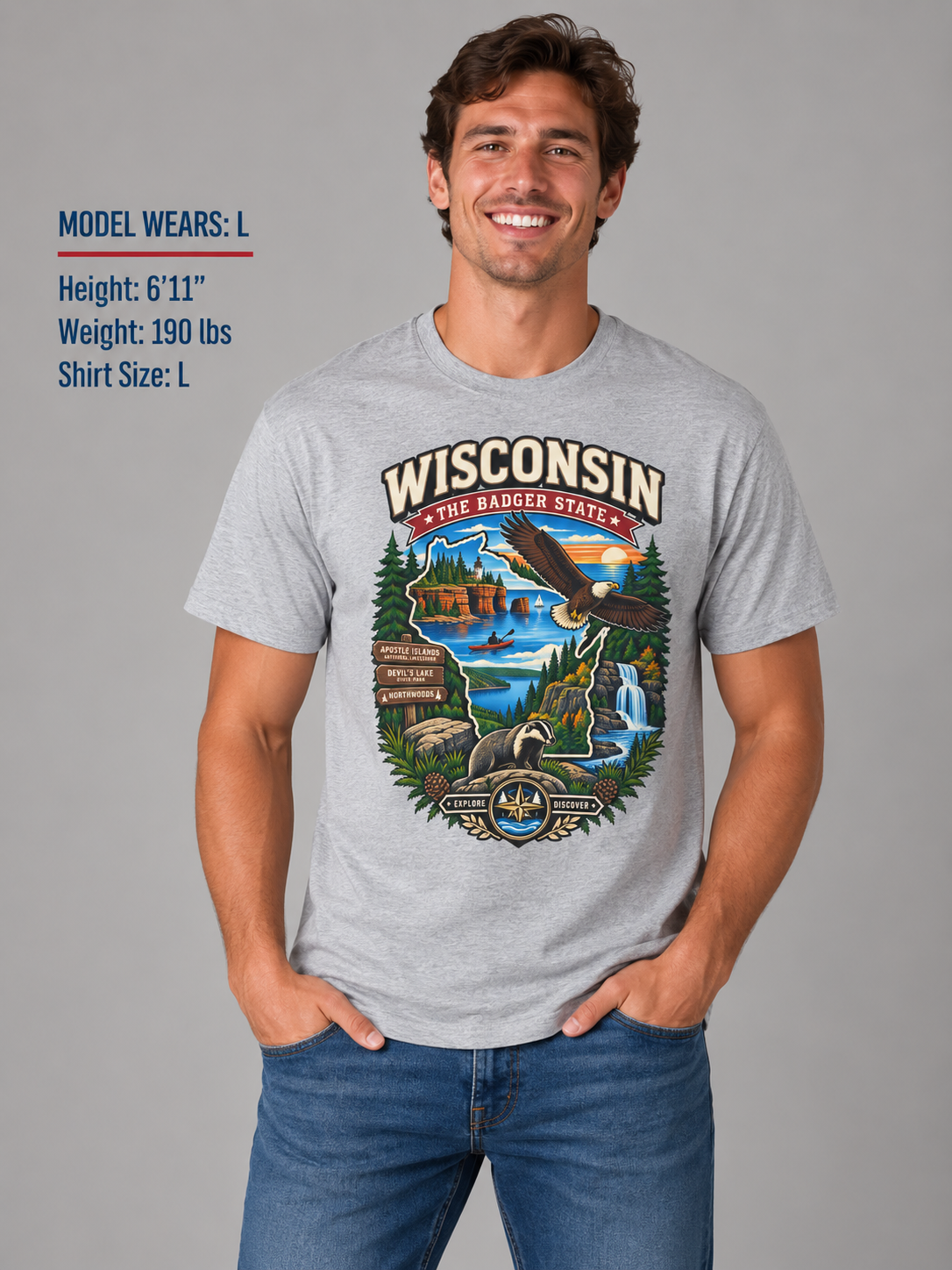 Wisconsin Badger State Adventure Unisex Softstyle T Shirt State Pride Graphic Tee Collections FS03