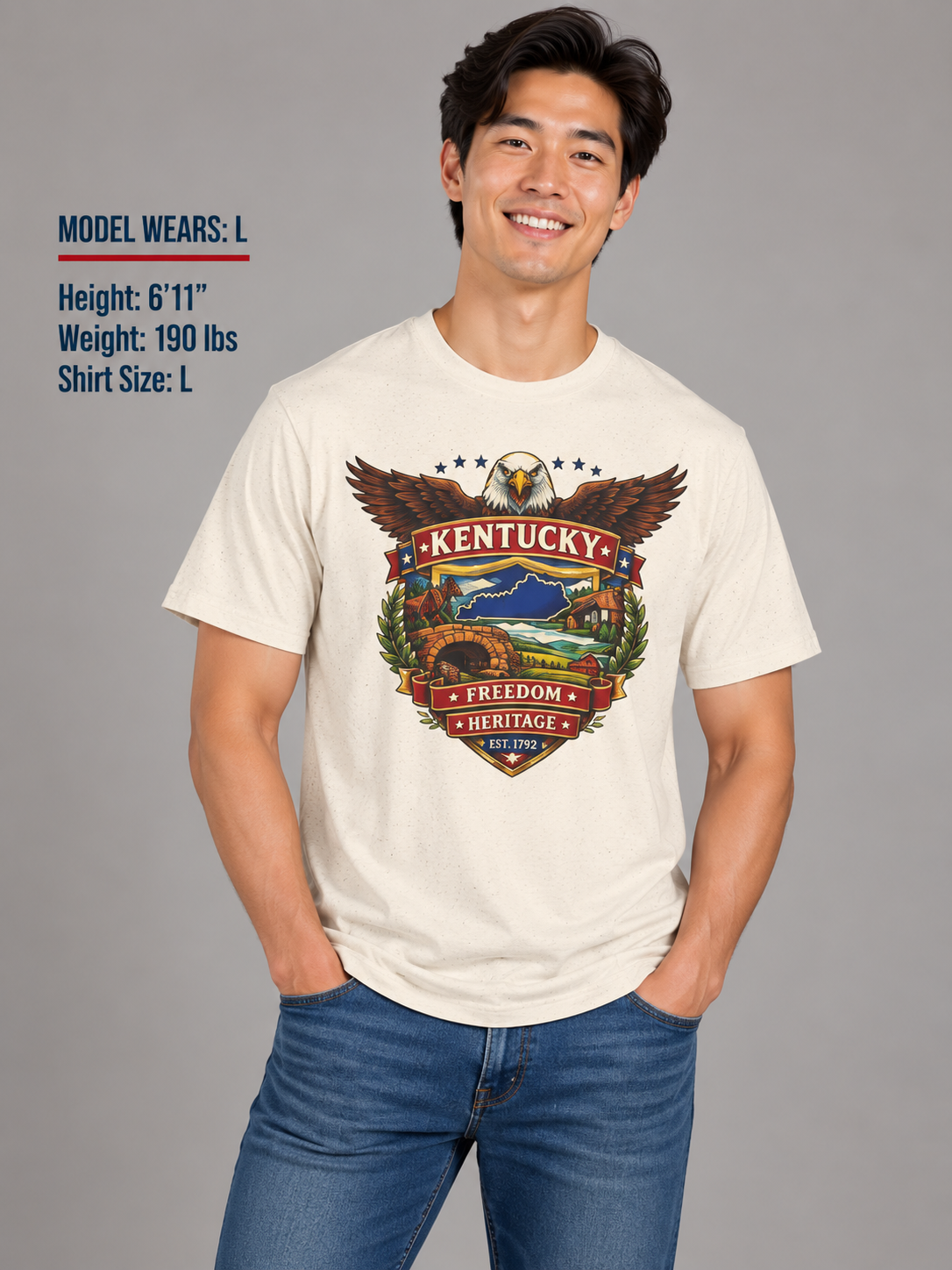 Kentucky Americana Eagle Unisex Softstyle T Shirt State Pride Graphic Tee Collections FS03