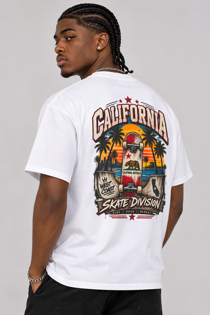 California Skate Division  Unisex Comfort Color 1717 Streetwear Graphic Tee