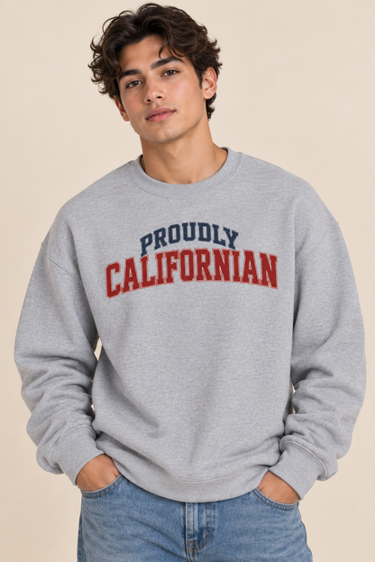 Proudly Californian California Unisex Crewneck Sweatshirt State Name Graphic