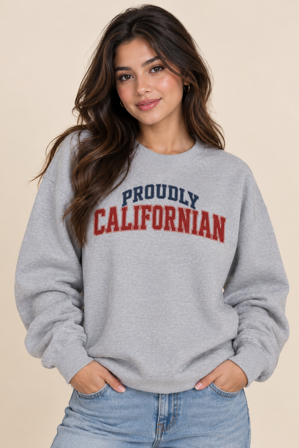 Proudly Californian California Unisex Crewneck Sweatshirt State Name Graphic