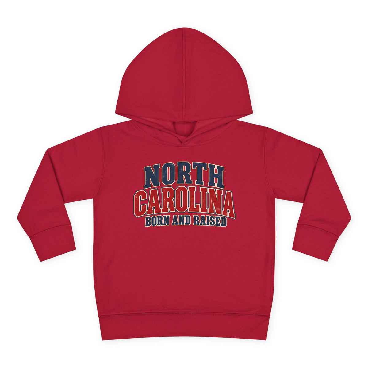 North Carolina Born and Raised Vintage Americana Unisex Toddler Pullover Fleece Hoodie