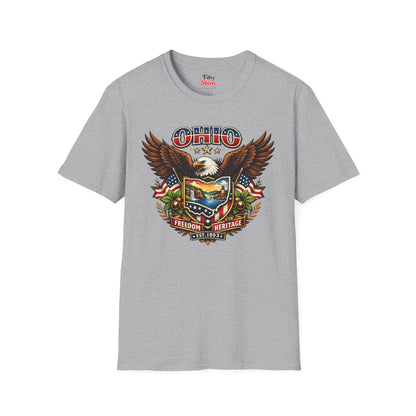Ohio Americana Eagle Unisex Softstyle T Shirt State Pride Graphic Tee Collections FS03
