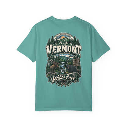 Vermont Wild & Free Unisex Comfort Color 1717 Streetwear Graphic Tee